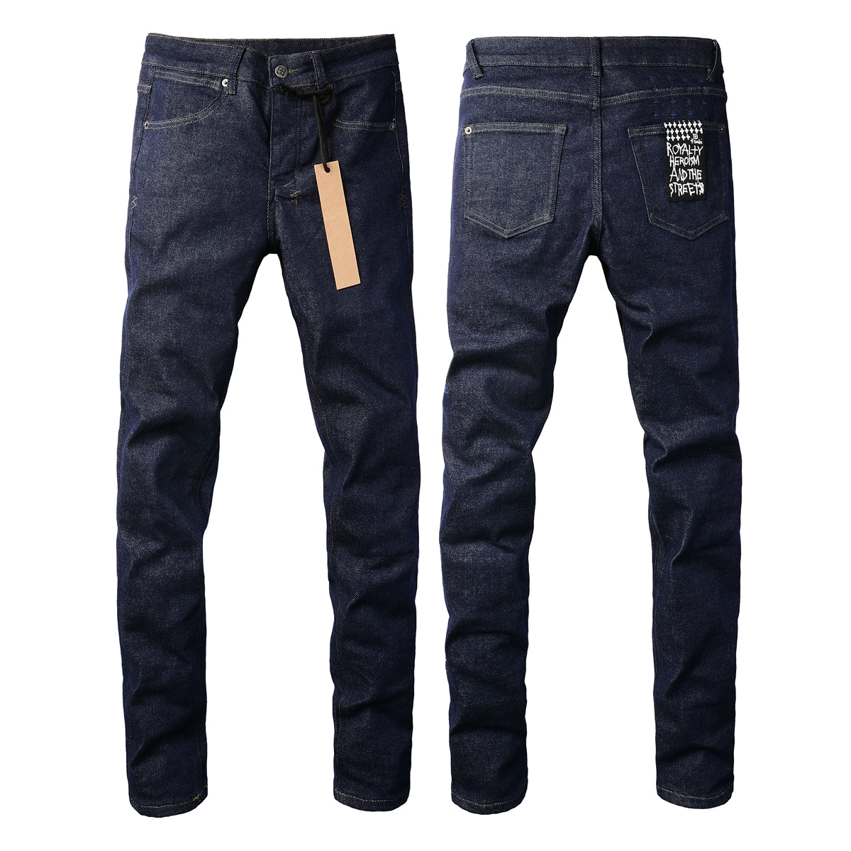 Vaqueros rectos azul marino con diseño minimalista 3011