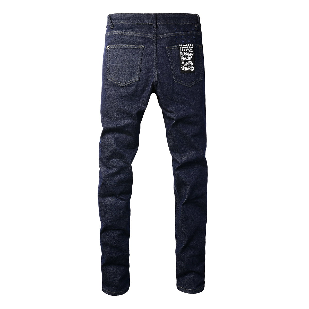 Vaqueros rectos azul marino con diseño minimalista 3011
