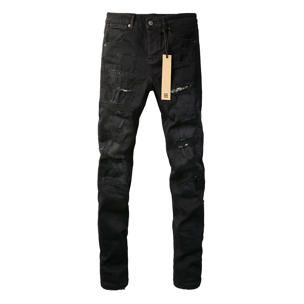 Vaqueros ajustados Jet Black con logo 3016