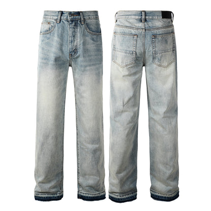 Men’s Vintage Washed Loose Fit Straight-Leg Jeans 8911