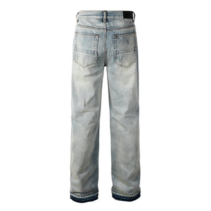 Men’s Vintage Washed Loose Fit Straight-Leg Jeans 8911