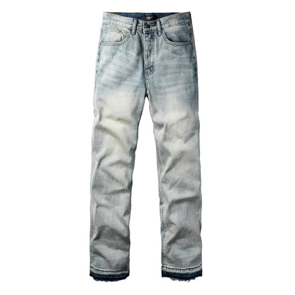 Men’s Vintage Washed Loose Fit Straight-Leg Jeans 8911