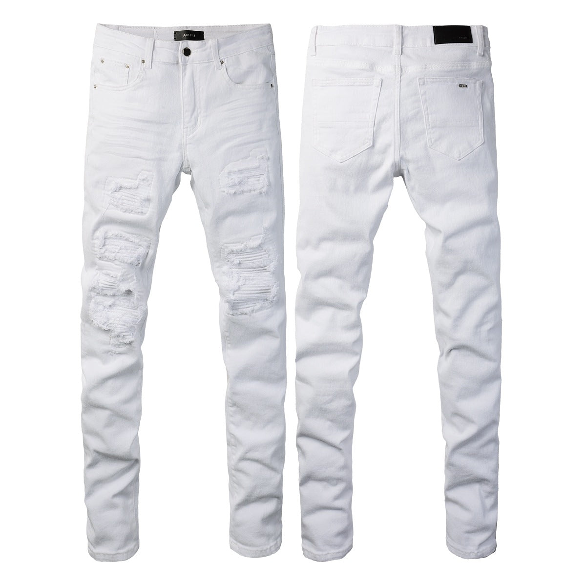 Purple Mens Jean Man Embroidery Pants Embroidered Patches Desinger Denim Trouser Skinny 592