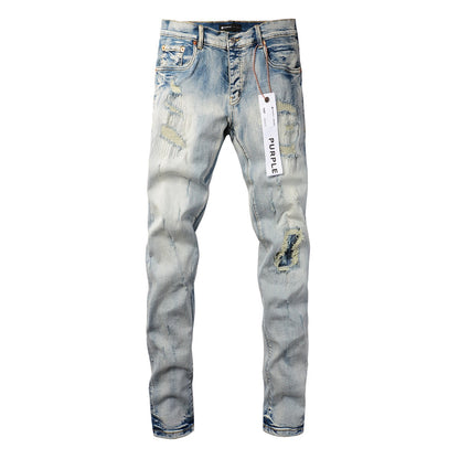 New Blue Vintage Personality Fashion Ripped Jeans 9058